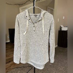 EDDIE BAUER, size small, gray snap-up sweater, WORN TWICE